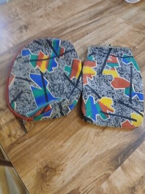 Vintage 80s ,90s Mempis Group Style 2pc Cosmetic Bag Set (Geometric Abstract)